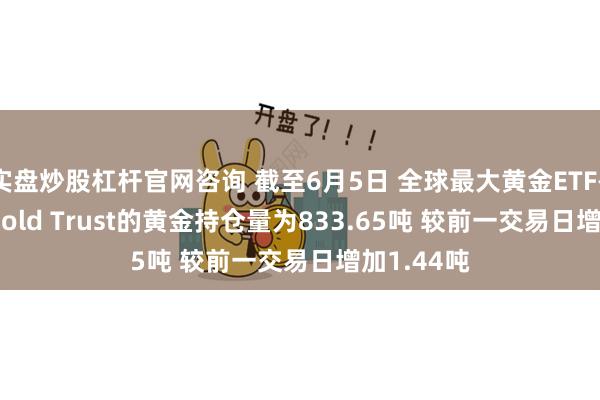 实盘炒股杠杆官网咨询 截至6月5日 全球最大黄金ETF——SPDR Gold Trust的黄金持仓量为833.65吨 较前一交易日增加1.44吨